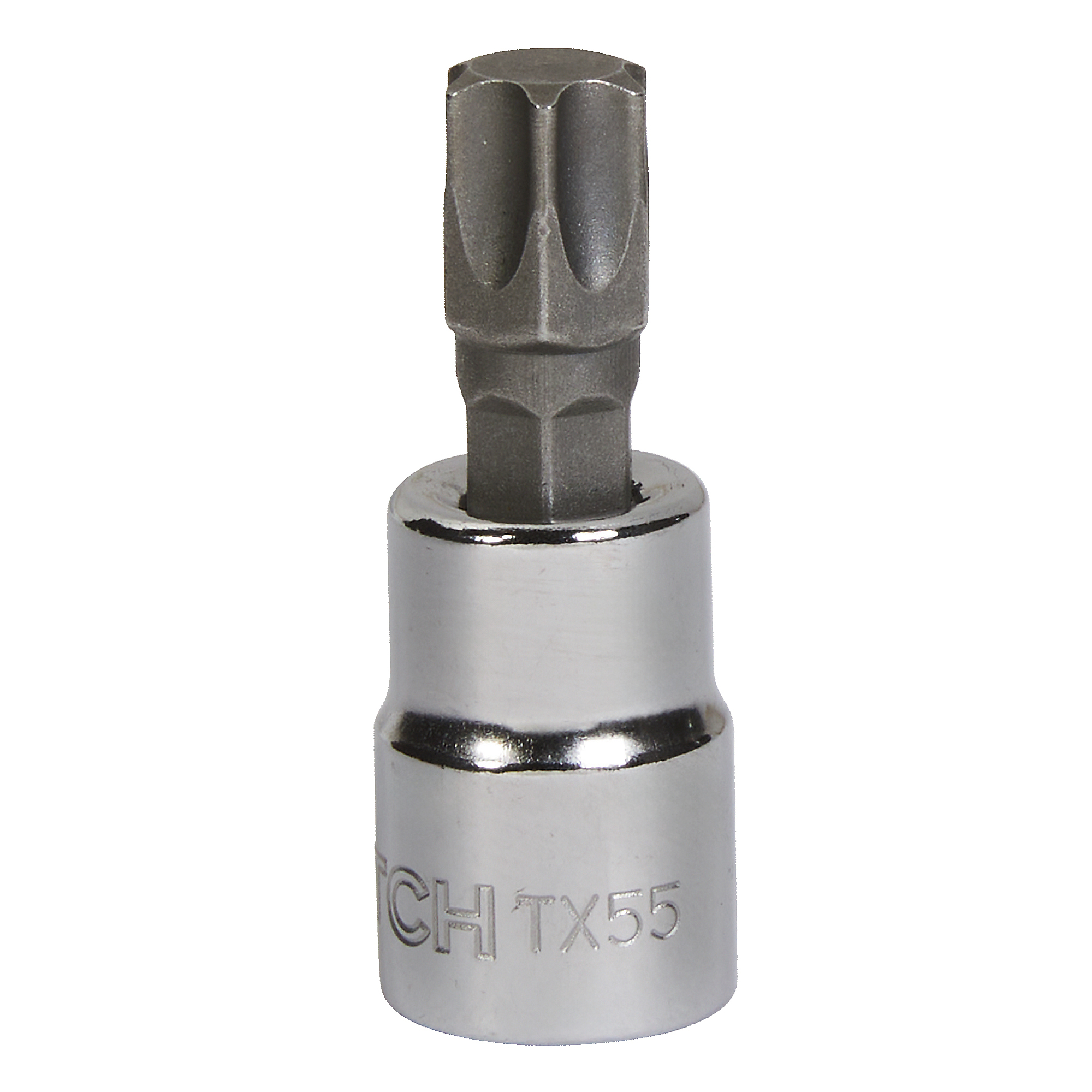 Klutch 3/8in.-Drive Torx Bit Socket, T55, S2 Steel Bit, Chrome Finish